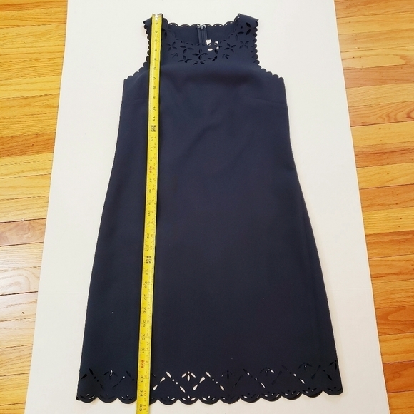 J. Crew Sleeveless Laser Cut Floral Shift Dress Scallop Edge - Picture 7 of 8